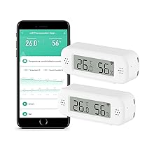 Termometro digitale intelligente igrometro, sensore di temperatura e umidità interna WiFi per uso domestico, con monitoraggio remoto app, esportazione dati, compatibile con Alexa. (2 Pack)