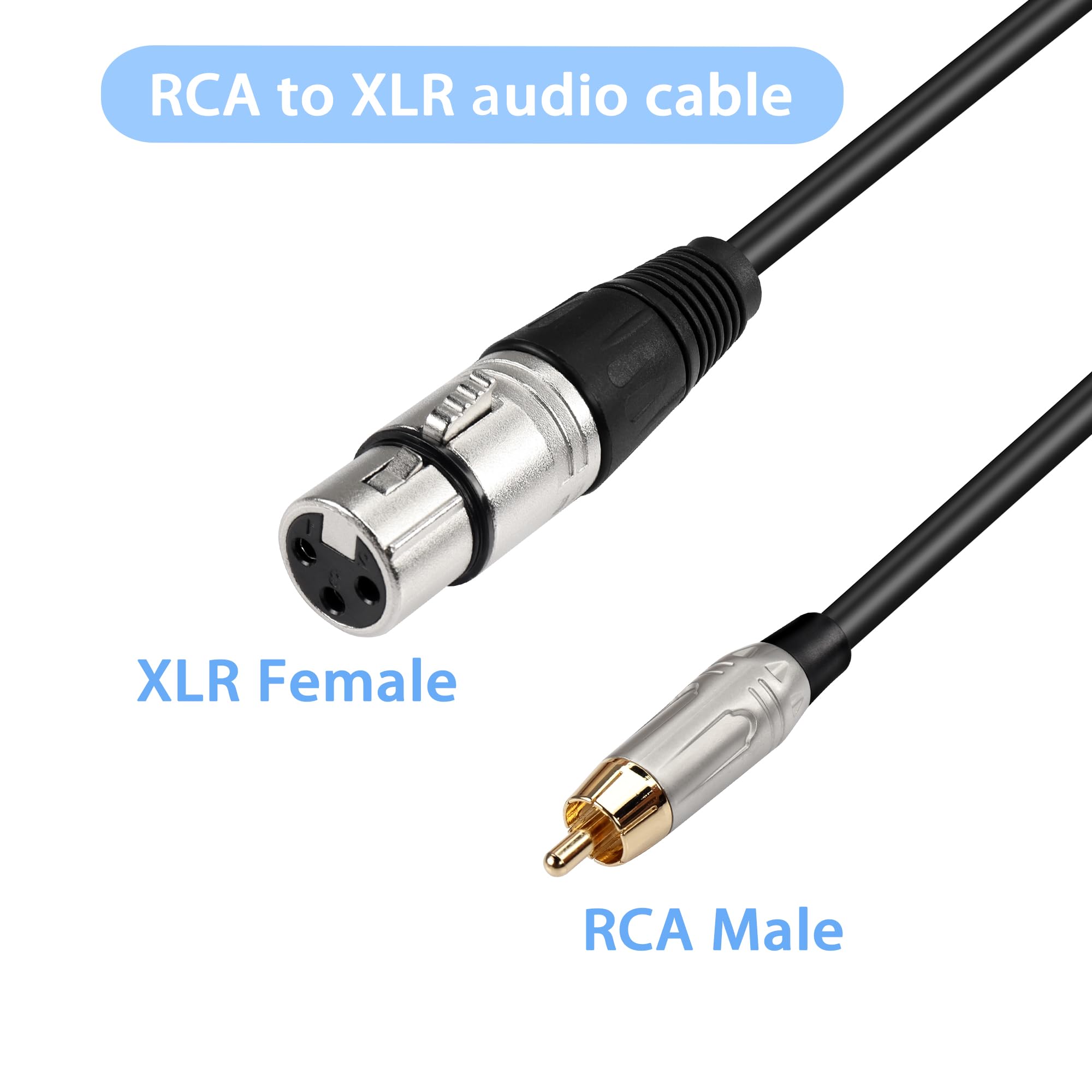 Cavo Audio XLR Femmina RCA Maschio Cavo Audio 3 Piedi: XLR Femmina A Doppio RCA Maschio - Schermato, Nero, Per Collegare Microfoni A Mixer O Amplificatori Cavo Xlr Femmina A Rca Maschio - Foto 10