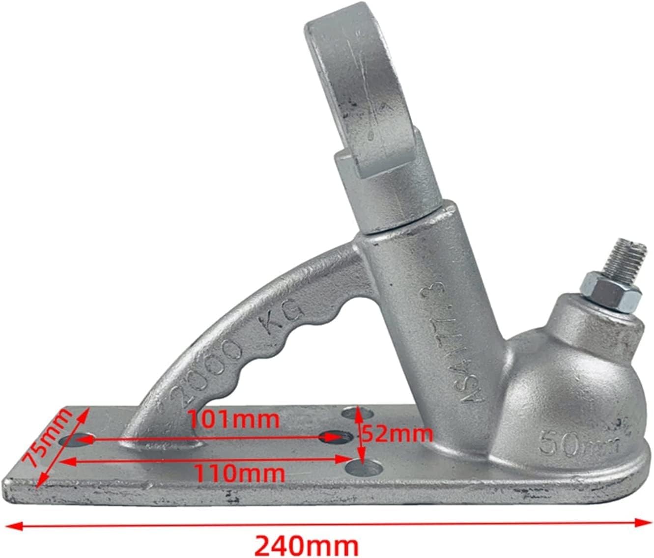 Trailer Hitch Trailer Hitch Trailer 2000kgs 3holes Casting Trailer Coupler Trailer Coupling Trailer Connector AU Style 50mm Hitch Ball Trailer Parts Heavy Duty and Sturdy