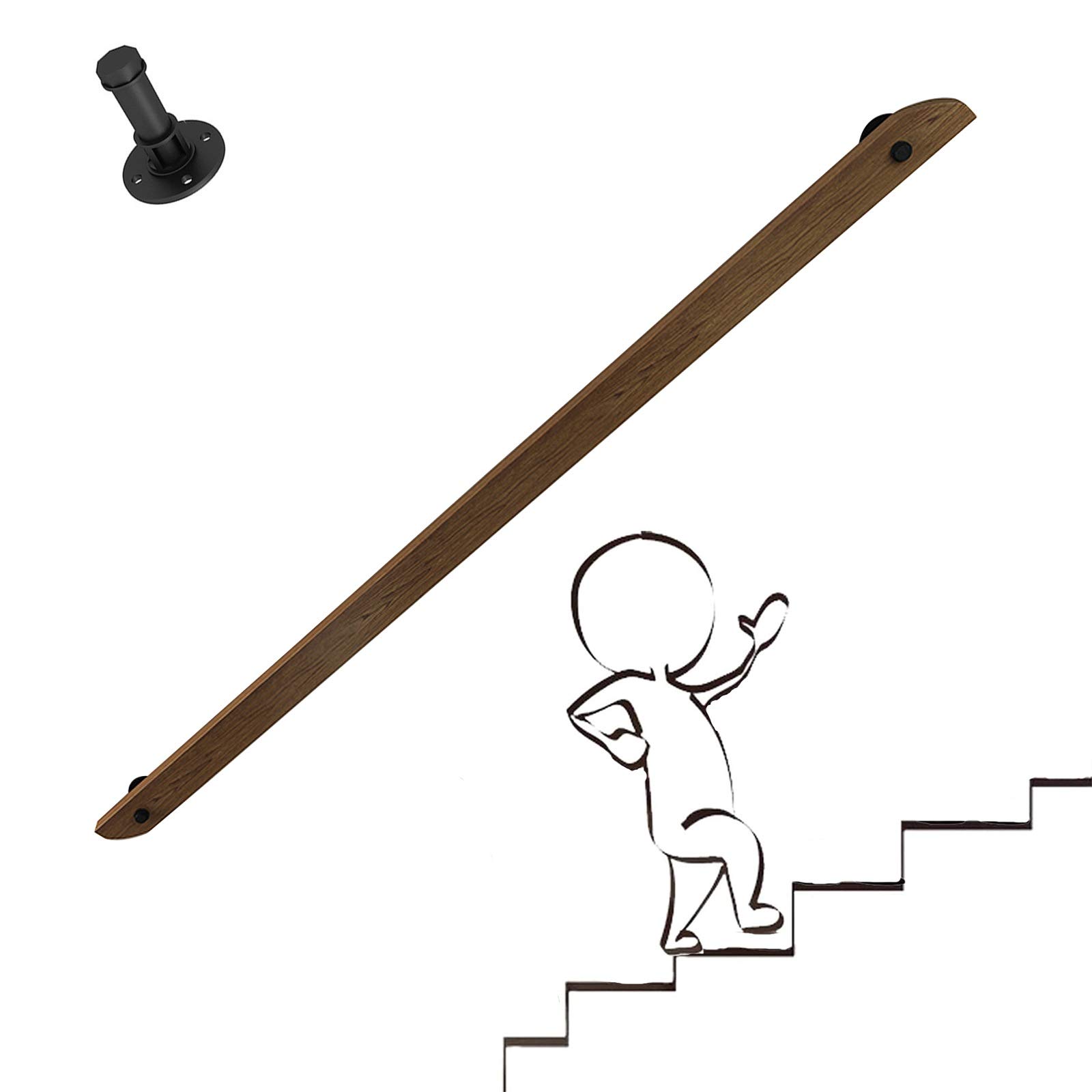 Main courante d'escalier en bois kit de support mural pour senior 400cm
