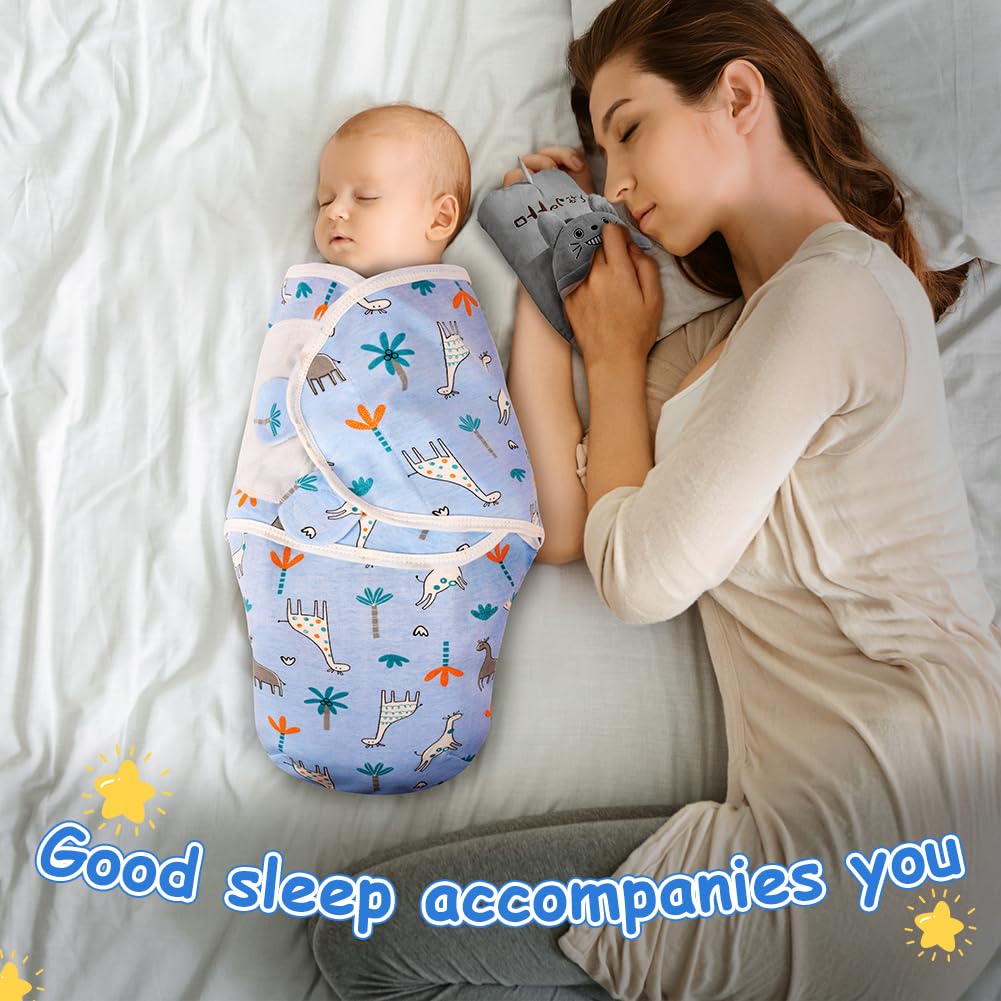 arrullo bebe recien nacido, 3 pcs swaddle bebe 0-3 months, Ajustable saco dormir bebe, Swaddle Wrap, Infante Swaddle Sack, swaddle, Transpirable y Absorbe la Humedad, Ayuda a Dormir