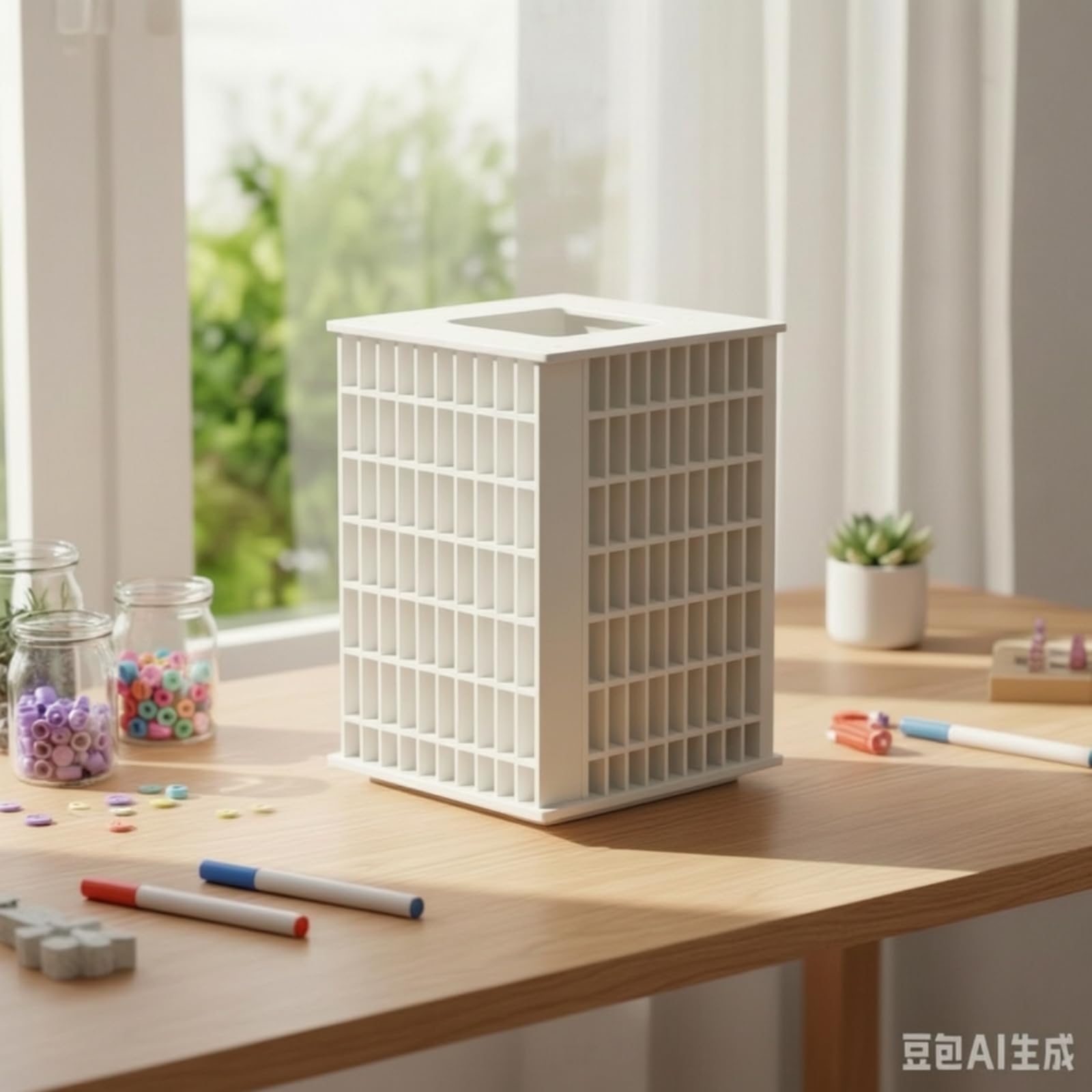 rockible Tour Tri avec Base Rotative Compact Organisateur Rotatif Organisateur avec Séparateurs pour Bureau, 240 Trous - Modèle Boîte Carrée Verticale Plateau Tournant En Plastique