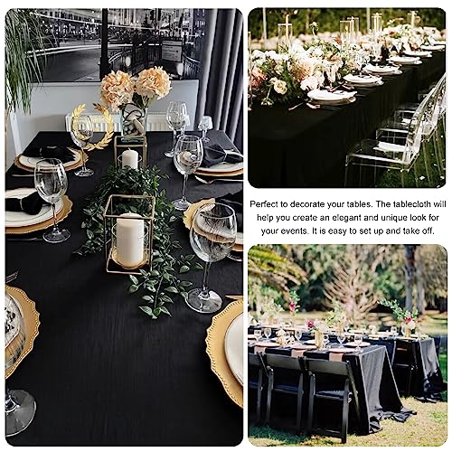 Image of 4 Pack Rectangle Tablecloth for 6 Foot Tables Washable Polyester Table Cover for Wedding Dining Table Parties Banquet(70x120 Black)