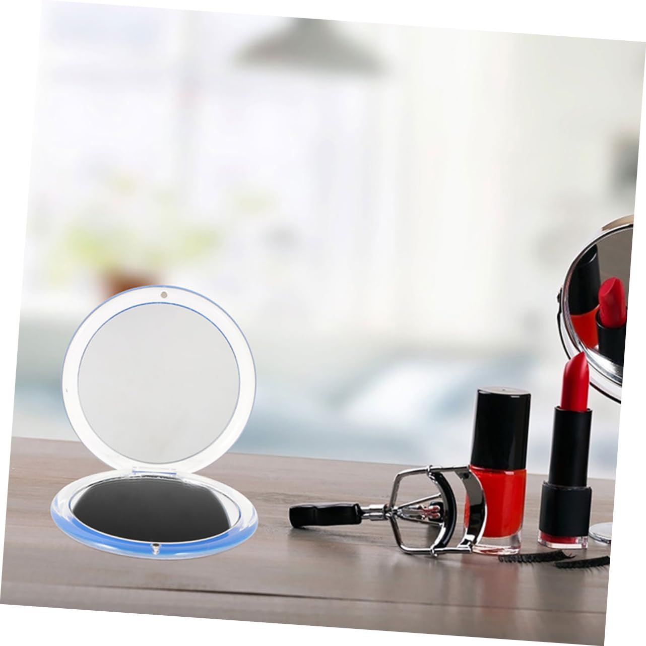 SHERCHPRY 3 Stück Faltbarer Kosmetikspiegel Tragbarer Runder Handspiegel mit Facher Vergrößerung für Unterwegs Kompakter Spiegelschutz mit Klappdeckel für Präzise Make Up Anwendungen