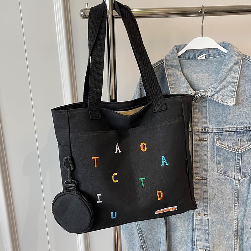 Large Soft Fabric Tote Bag for Women with Zipper, Stylish Durable Handbag with Comfortable Handle