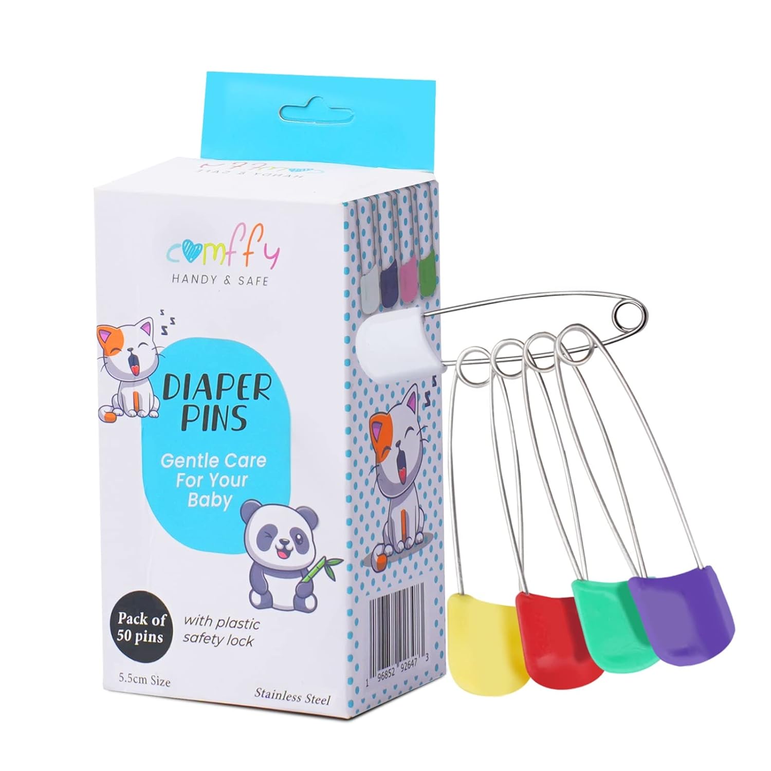 Amazon.com : Comffy 50 PCS Diaper Pins - Stainless Steel Pins with ...