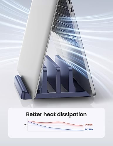 Miniatura 4 de Soporte vertical 4 en 1 para laptop, base ajustable de plástico ABS para computadora de escritorio, soporte vertical para laptop, ahorro de espacio