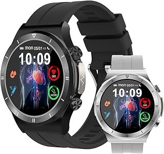 Blood Glucose Smart Watch For Men Women,Smartwatch With Bluetooth Call/Blood Sugar/Sleep/Ecg Heart Rate Ppg/Blood Pressure /Blood Oxygen Sleep Monitor, Heart Rate Step Counter Fitness Tracker Watch (