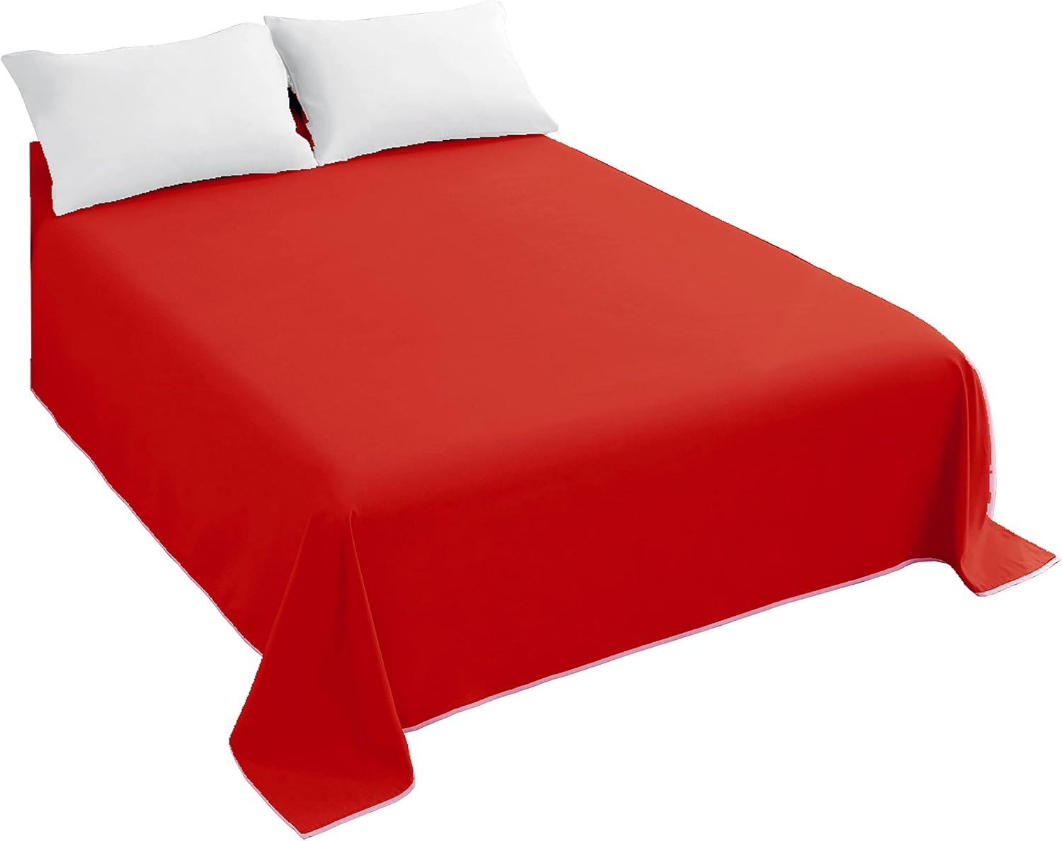 Sfoothome Queen Flat Sheet Red Top Sheet, Premium Hotel 1