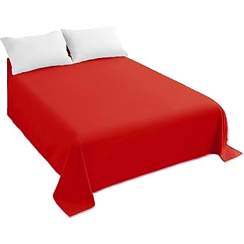 Luxury Flat Sheet on Amazon Elegant Comfort Wrinkle-Free 1500 Premier Hotel Quality 1-Piece Flat Sheet, Twin/Twin XL Size, Red