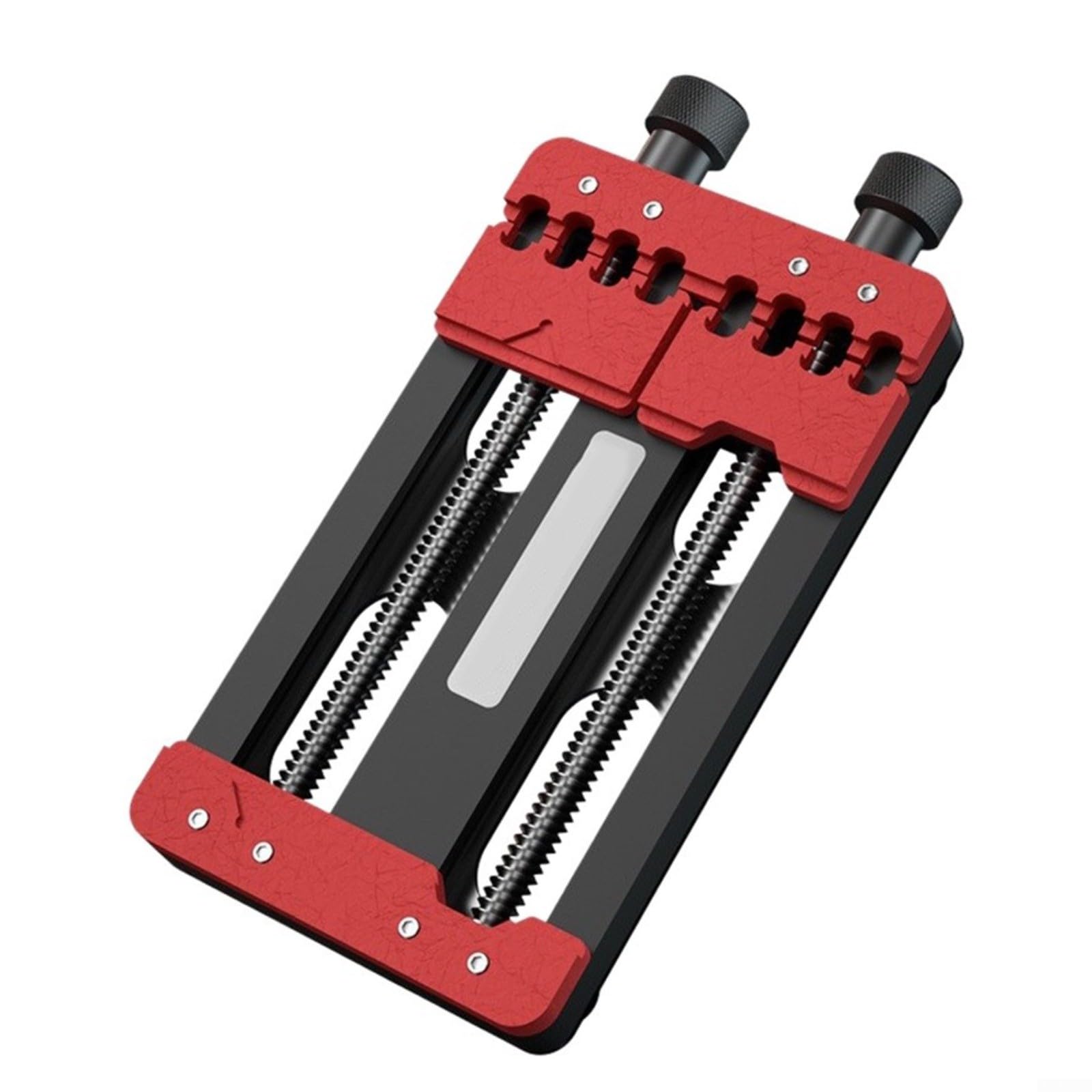 Metall PCB Fixierwerkzeug mit Doppel-Lager Mechanismus für Motherboard Reparatur, Soldering Clamp für IC Chips, 155x80x20mm, Rot/Schwarz