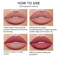 Vista 73 de AMY'S DIARY Juego de 2 delineadores de labios y lápiz labial, color verde oscuro, brillo de labios mate, lápiz labial líquido mate, 24 horas, lapiz