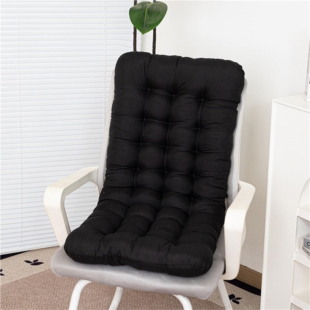 Goipngpk Black Set Of 2 Solid Color Bench Cushions, High Back Soft Pads, Backrest Seats For Dormitory, Office And Living Room(,85Cm/33.5In)