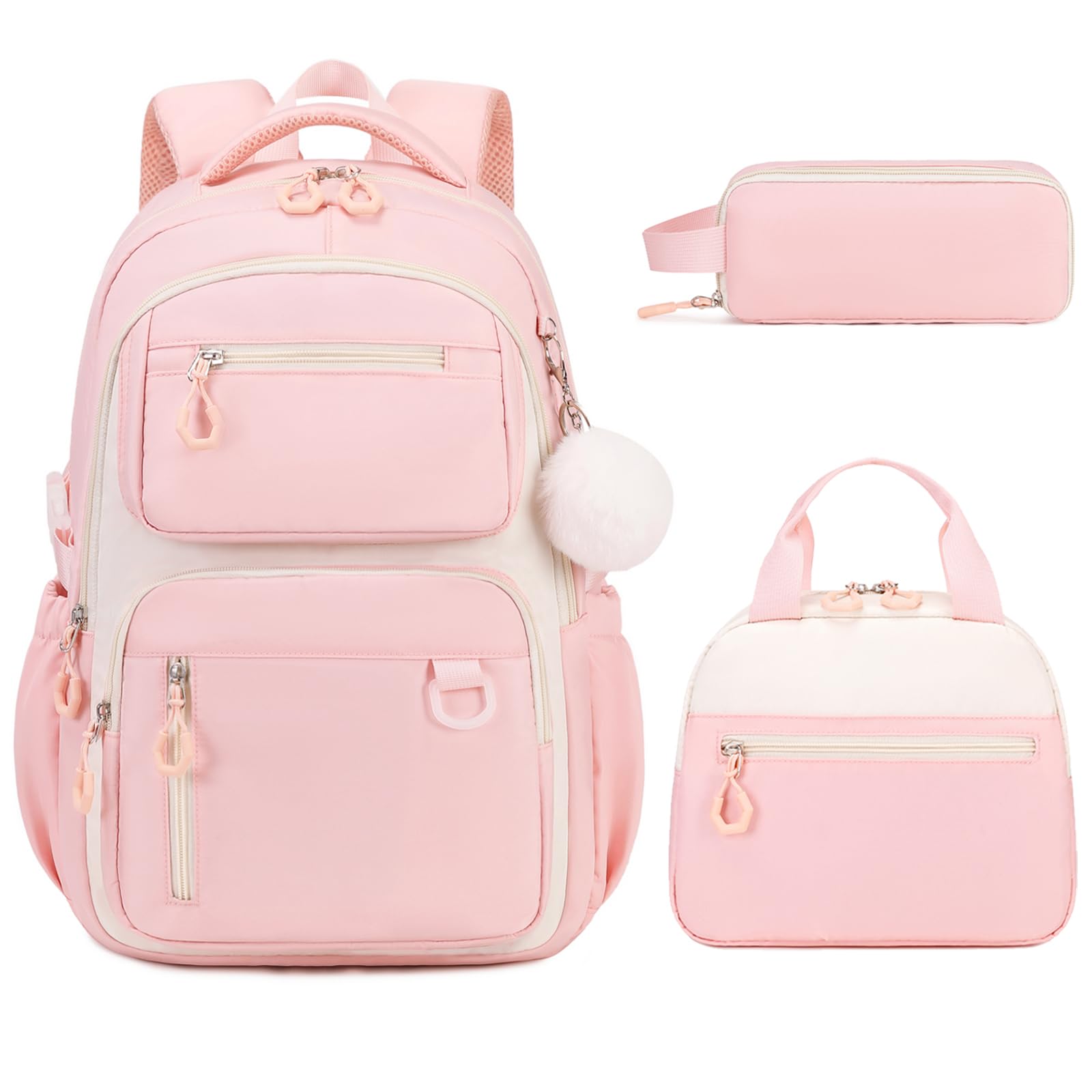 Bevalsa Backpack for Gilrs, School Bags for Kids with Lunch Bag & Pen Case, Bookbag for Girls Children Teens for Elementary Middle High school College