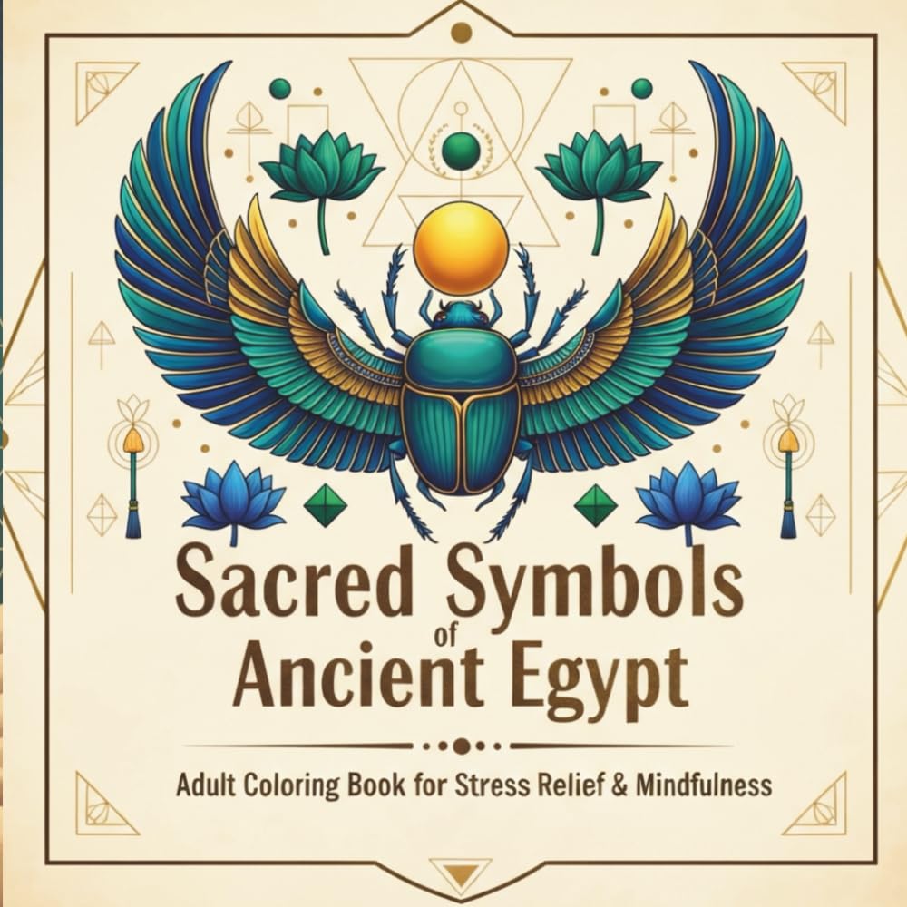 Sacred Symbols of Ancient Egypt: Adult Coloring Book for Stress Relief, Mindfulness & Creativity