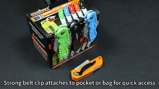 HORUSDY 20-Pack Folding Utility Knife Set, Heavy-Duty Box Cutters