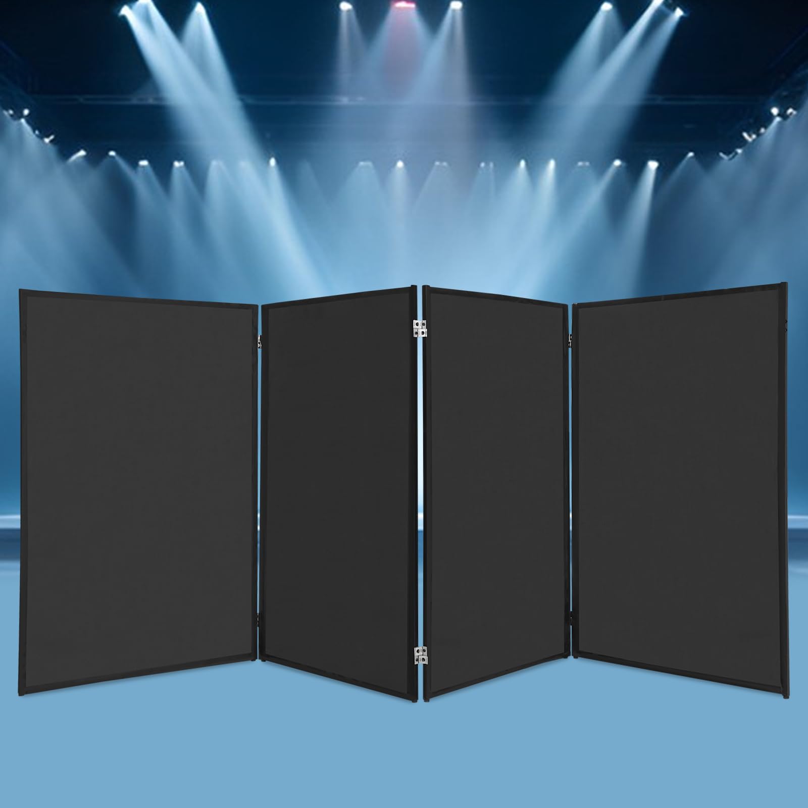 BOPRCSH DJ Foldable Facade - 4 Panels, Free Standing DJ Foldable Cover Screen Portable Event Facade Front Board Video Light Projector Display Scrim Panel, DJ Event Booth for Bars