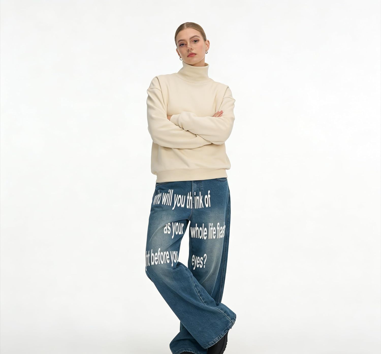 Unisex Y2K Letter Graphic Jeans Hip-Hop Baggy Oversize Punk Wide Leg Denim Pants Gothic Acid Wash Trousers