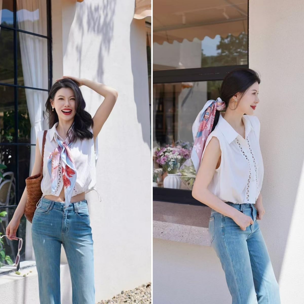 Purse Scarf For Handbags Satin Head Scarves For Women's Hair Long Skinny Scarves Fashion Silky Headbands - Image 5