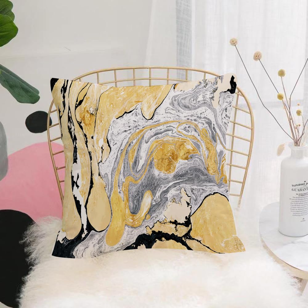 HYOSXW Cushion Cover,Throw Pillow Case Home Decorative for Living Room Bedroom Sofa Chair 16X16 Inch,Gold and black marble vector background.,Pillowcase 40X40cm