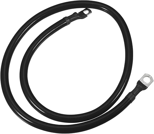 VekAuto Cable de batería, calibre 2 AWG, 35.4 in, cable de batería universal para automóvil, camión, RV, cobre duradero, negro con terminales SC