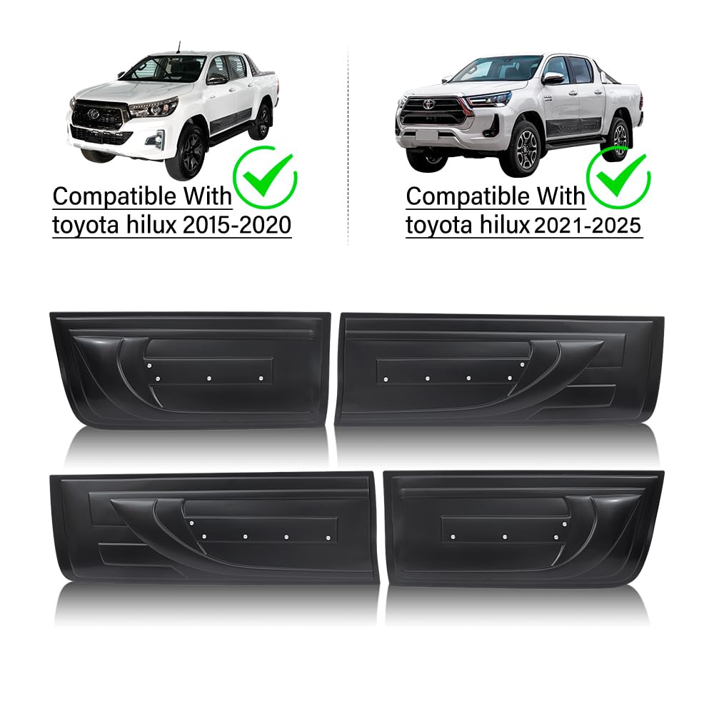 Panel Lateral para Toyota Hilux 2015-2024 Hilux AN110 AN120 AN130 Invincible X GR Sport Invincible 4 x 4 Paneles Laterales Negro Mate moldura de 4 Piezas