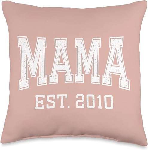 Mama Est 2010 Custom Mom Personalized Mothers Day Customized Throw Pillow