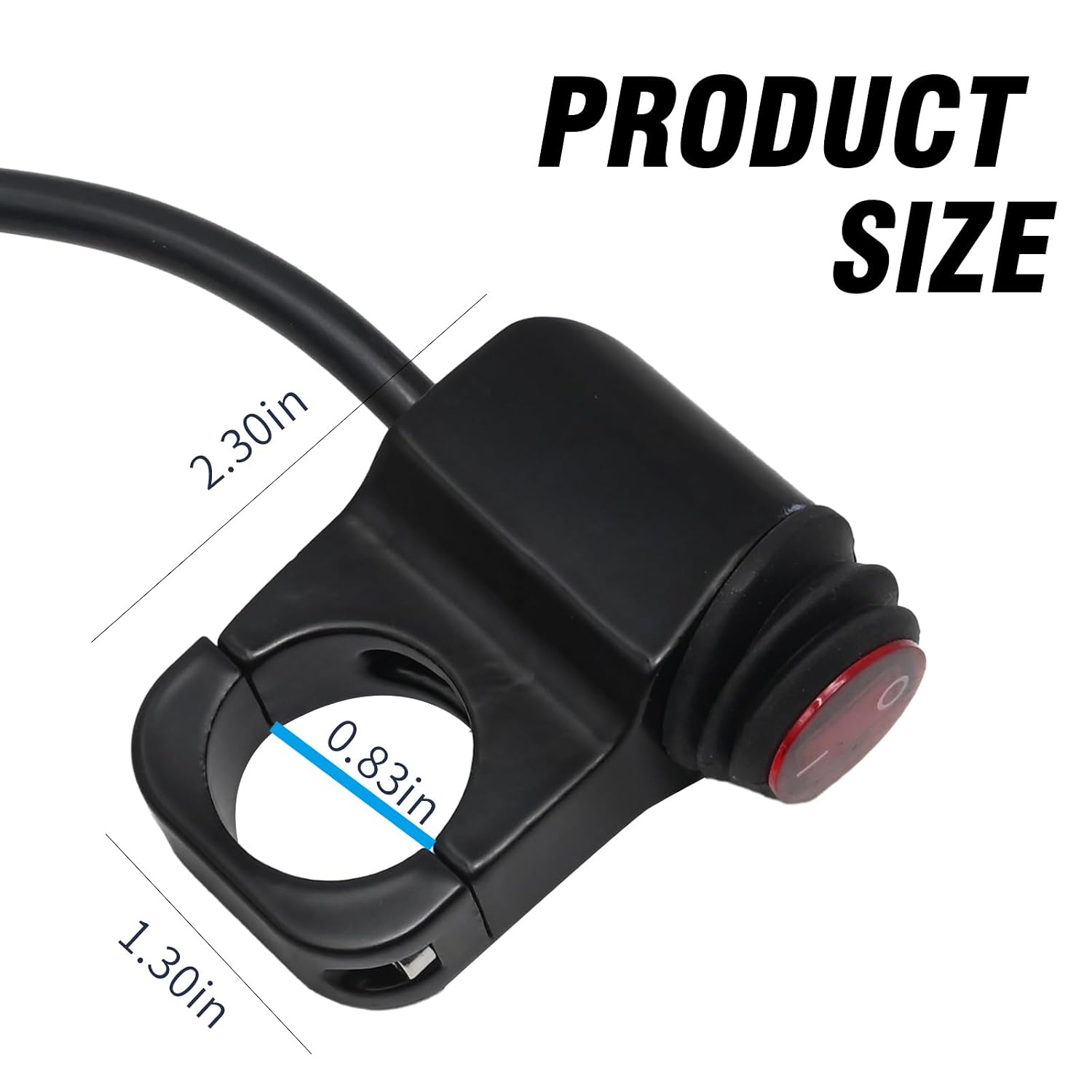 2 PCS Motorcycle Handlebar Switch Fits 7/8" Red (22 mm) 12V Aluminum Push Button Waterproof ATV Handlebar Light Switch for Motorcycle Lights and Bike Light Spotlights
