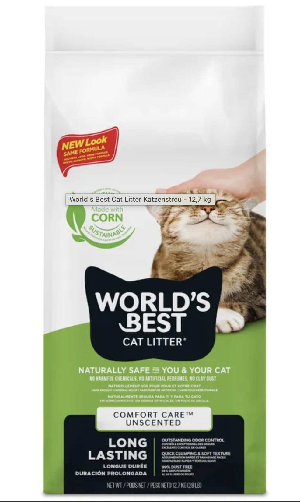 World's Best Cat Litter, Clumping, Biodegradable, Extra Strength 12.7kg