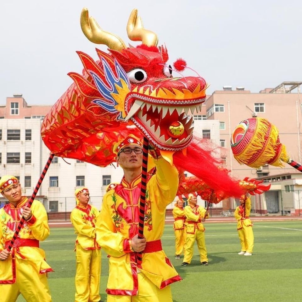 Amazon.com: BKEKM 10 m Silk Dragon Dance Wool Dragon Dance Mascot