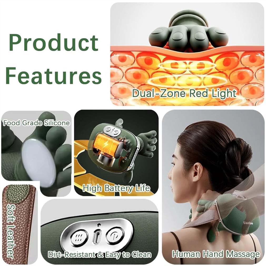 TrueAlign Massage Master for Shoulder, Nackenmassagekissen mit 3 Geschwindigkeiten, Shiatsu Massagegerät 3D Deep Massage, Nackenmassagegerät mit Wärme für Frauen und Männer