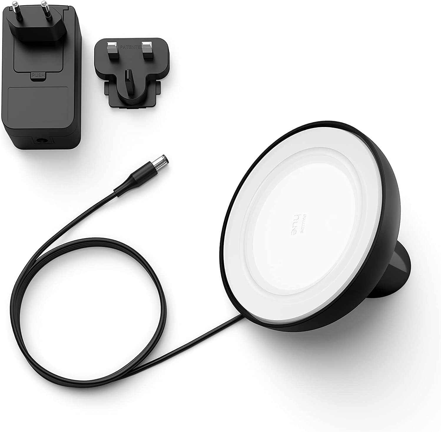 Philips Hue White & Color Ambiance Bloom Tischleuchte (500 lm), dimmbare Tischleuchte für das Hue Lichtsystem mit 16 Mio. Farben, smarte Lichtsteuerung über Sprache oder App, schwarz