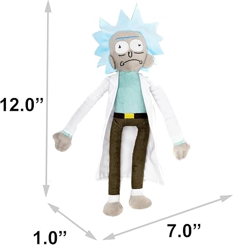 Vista 24 de Buckle-Down Juguete para perros, comedia, chirriador de felpa Rick y Morty Pickle Rick Greens, DTPT-RMYR 10" x 3" Verde