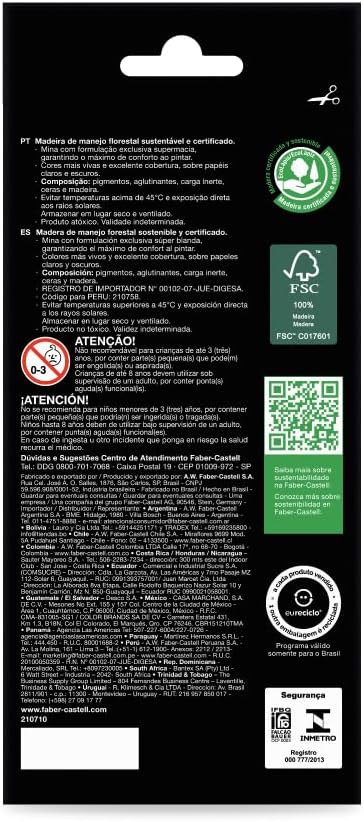 Lápis De Cor, Faber-Castell, Ecolápis Supersoft, 210710, 12 cores