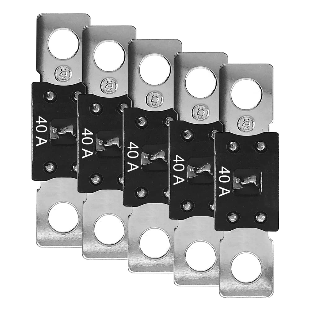 Offgridtec 5er Set MEGA-Sicherung 40A 32V, DC Hochstromsicherungen für 12V/24V Systeme, Überlast- & Kurzschlussschutz, Kupferkern, Nylongehäuse, Universelle Passform für Wechselrichter & Batteriekabel