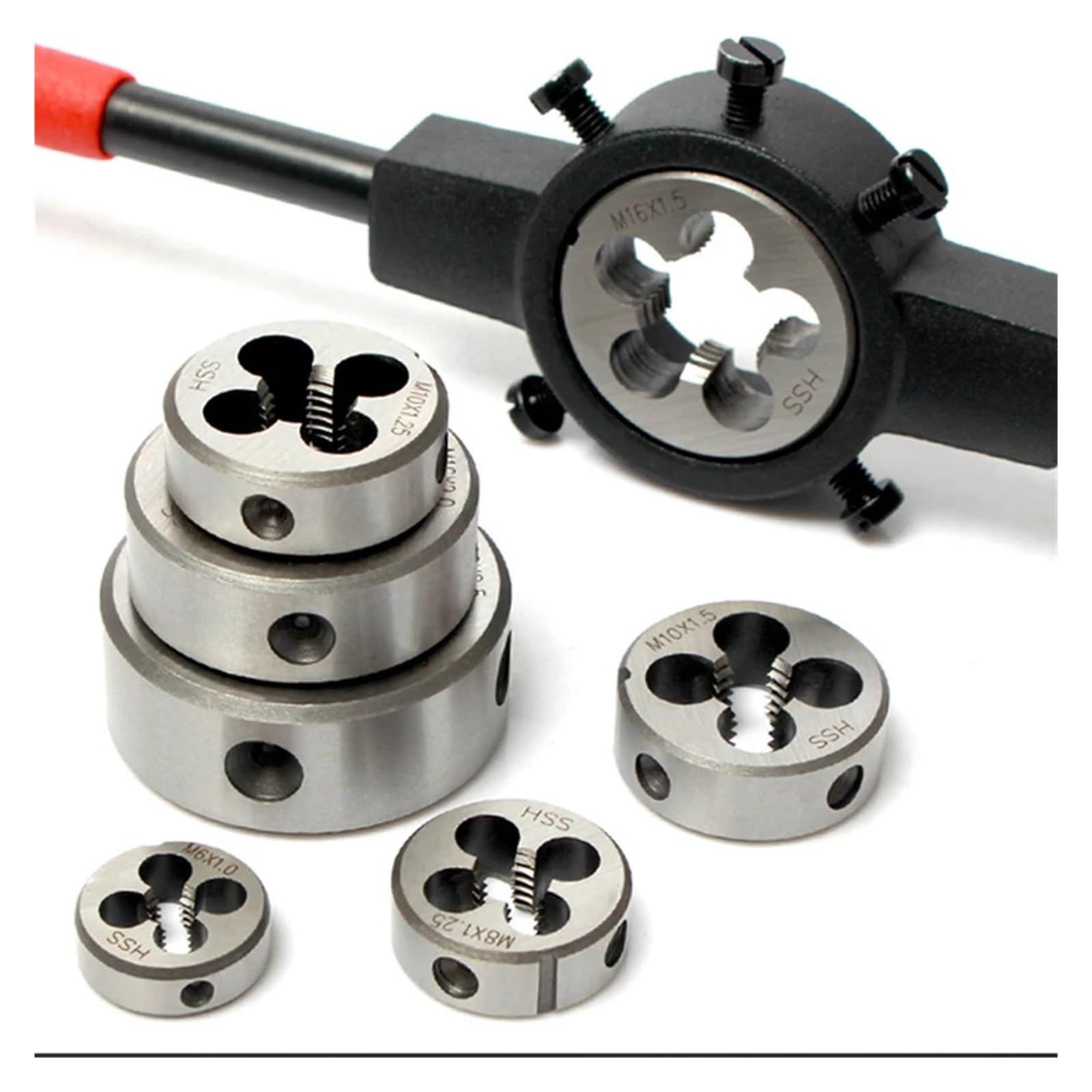 Filiere tonde per filettatura, Filiere tonde metriche Filettatura esterna in acciaio legato a mano destra da M22 a M32(M27x3)