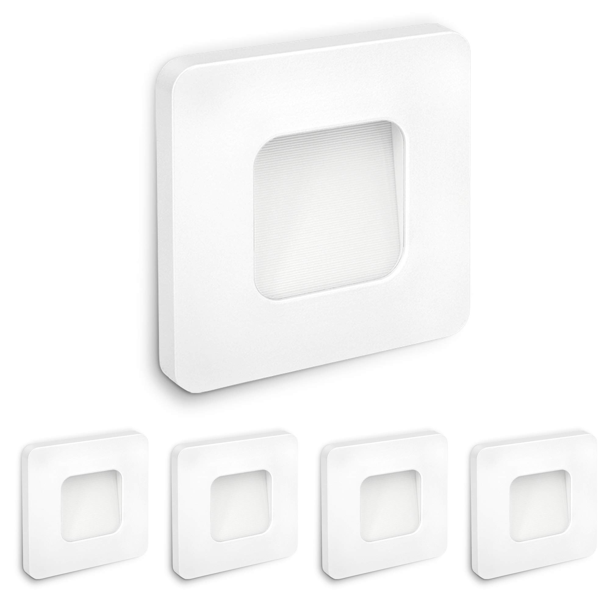 SSC-LUXon DEVA - Foco led empotrable (5 unidades, 230 V, 1 W, luz blanca cálida, para latas de 60 mm de diámetro), color blanco