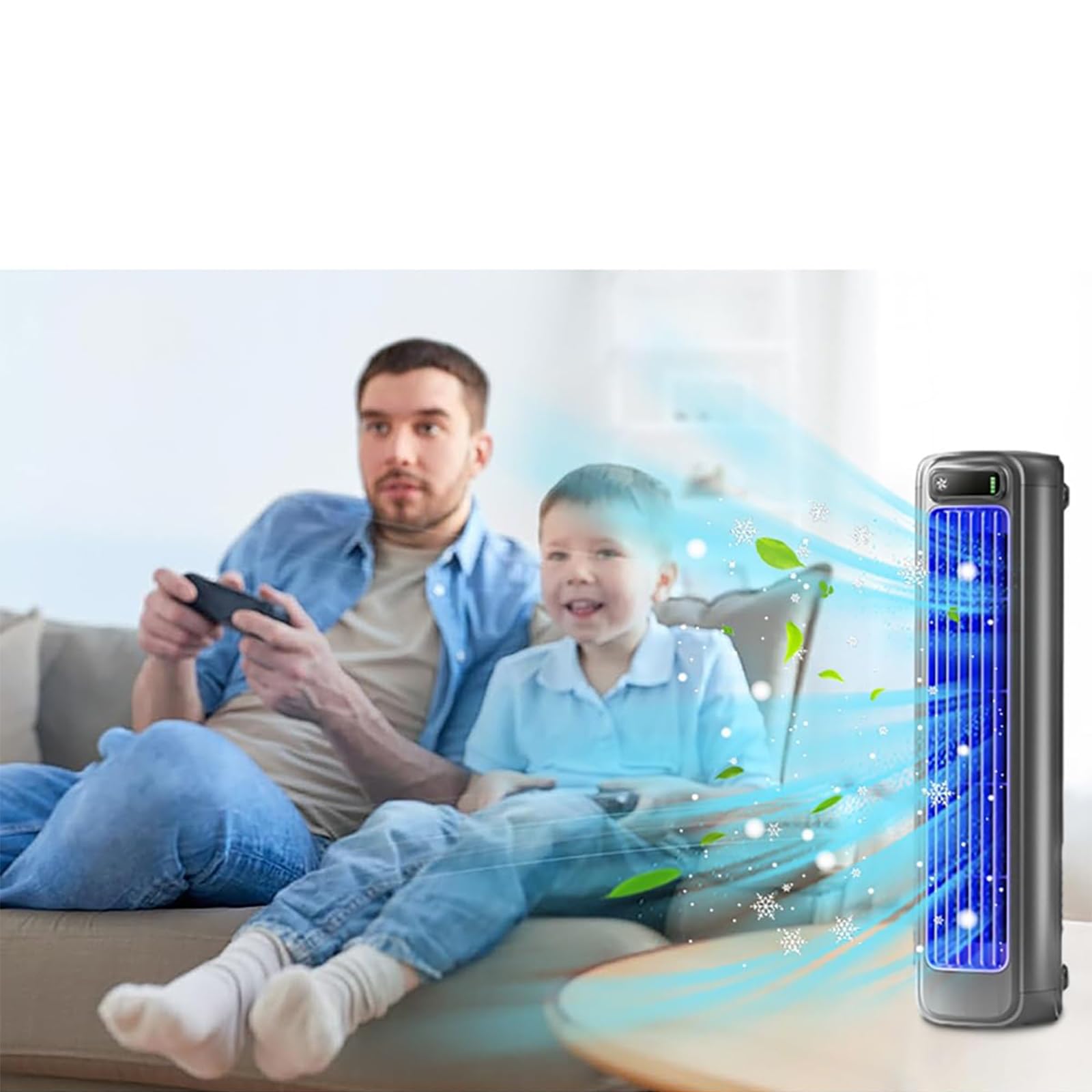 Festberg Cooling Ace, Portable Cooling Ace Air Conditioner, Cooling Fan for Room with 3 Speeds, Quiet Air Cooler, Rechargeable, For Bedroom, Office (Off-White)