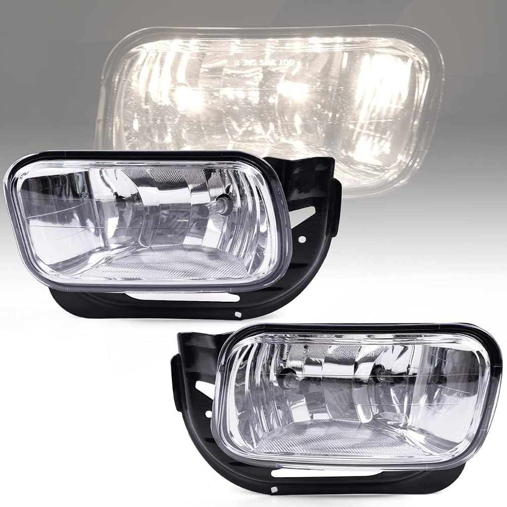 GPLUS CHEDA Fog Lights Assembly Compatible with 2009 2010 2011 2012 2013 2014 2015 2016 2017 Dodge Ram 2500/3500, 2009-2012 Ram 1500 Bumper Fog Light Lamps(A Clear lens)