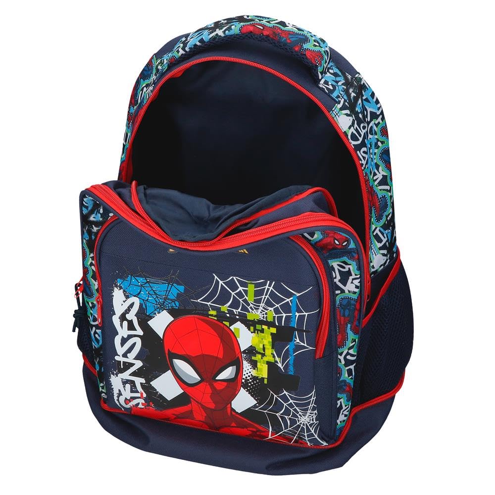 Joumma Marvel Grafity of Spiderman Zaino Compatto 2 Ruote Blu Navy 32x45x21 cm Poliestere