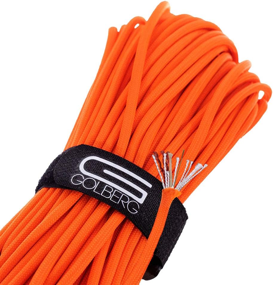 Golberg 620 LB Military Spec Type III Integrated Fishing Wire, Water Proof Fire Tinder Paracord/Parachute Rope for Camping Outdoors -11 Lines in one