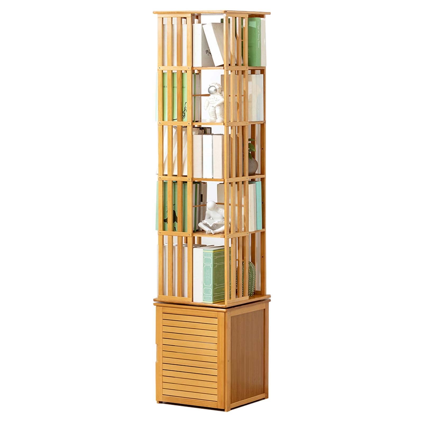 Amazon｜NYDCTHOM 回転式本棚 6/7段 収納キャビネット付き 360