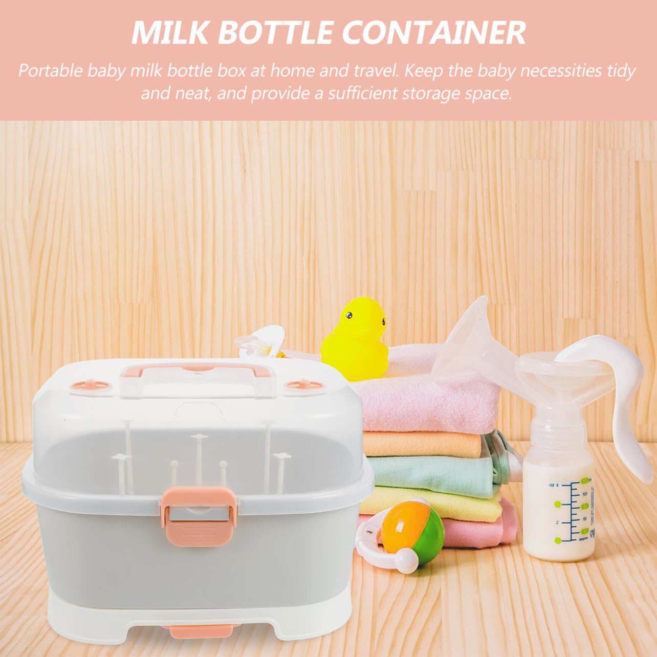 Tragbare Aufbewahrungsbox für Babymilchflaschen, Pp, Groß | Babyschale für Reisen und Outdoor, Leicht zu Reinigen, für Schnuller und Milchflasche