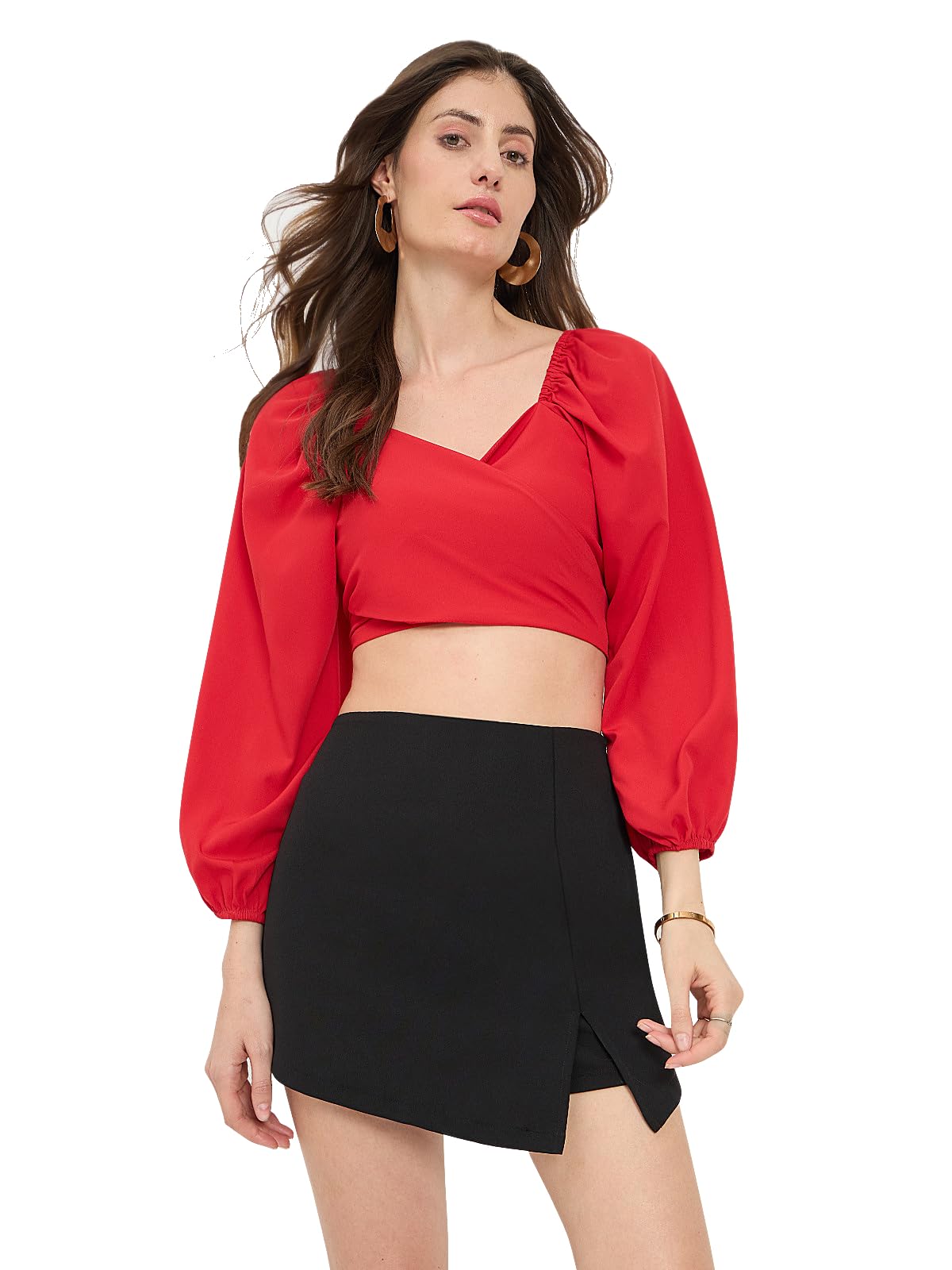 martini get high ! Martini Women Black Skort | Side Slit | Elastic Waist | Smart Casual | Stretchable | Stylish Latest (Black, Size: 30, M)-picture-31