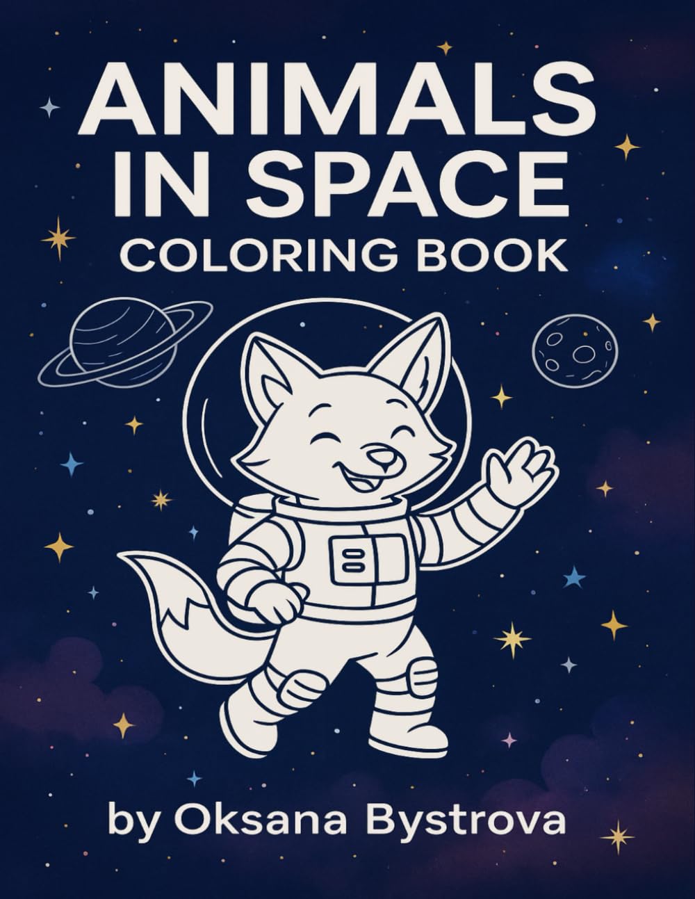 Animals in Space Coloring Book (Happy Kids Coloring Collection)