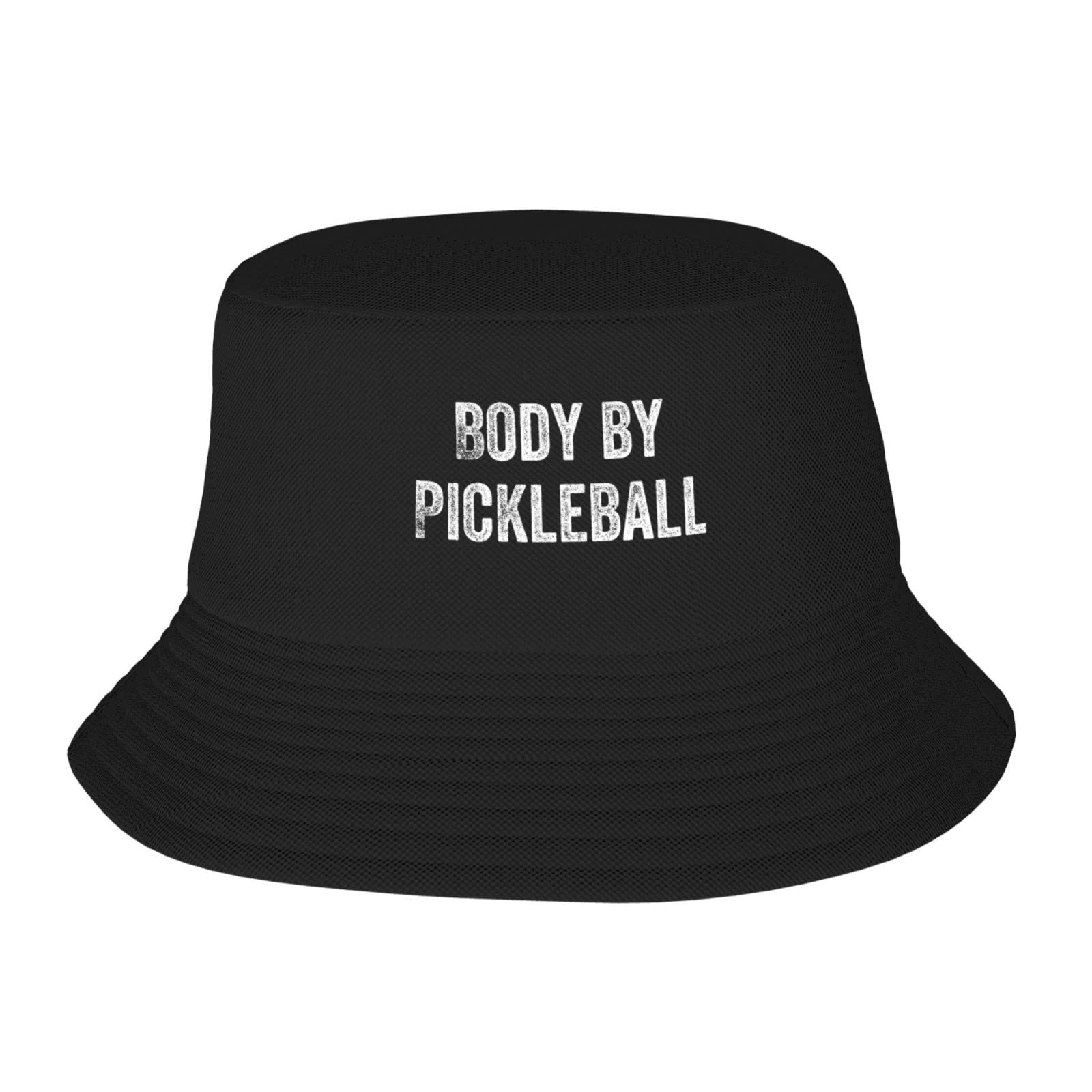 YvoneDBrownnBody by Pickleball Foldable Bucket Hat for Men and Women - Sun Protection for Fishing, Hiking, and More Black