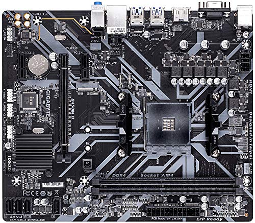 Image of GIGABYTE B450M H Ultra Durable Motherboard with GIGABYTE Gaming LAN and Bandwidth Management, PCIe Gen3 x4 M.2