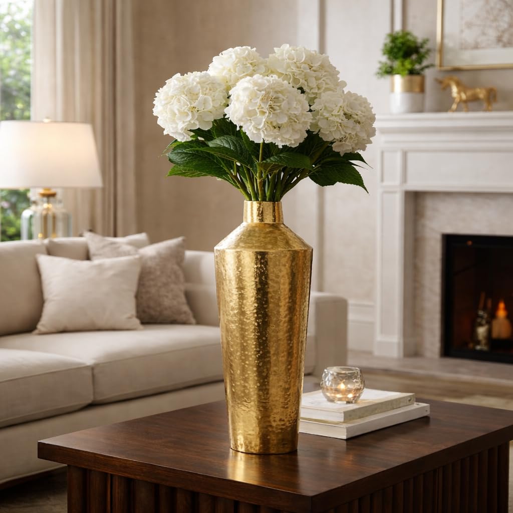 Metal Flower Vase | Flower Pots for Home Decor, Living Room, Bedroom, Office, Gifting - Gold-image-22