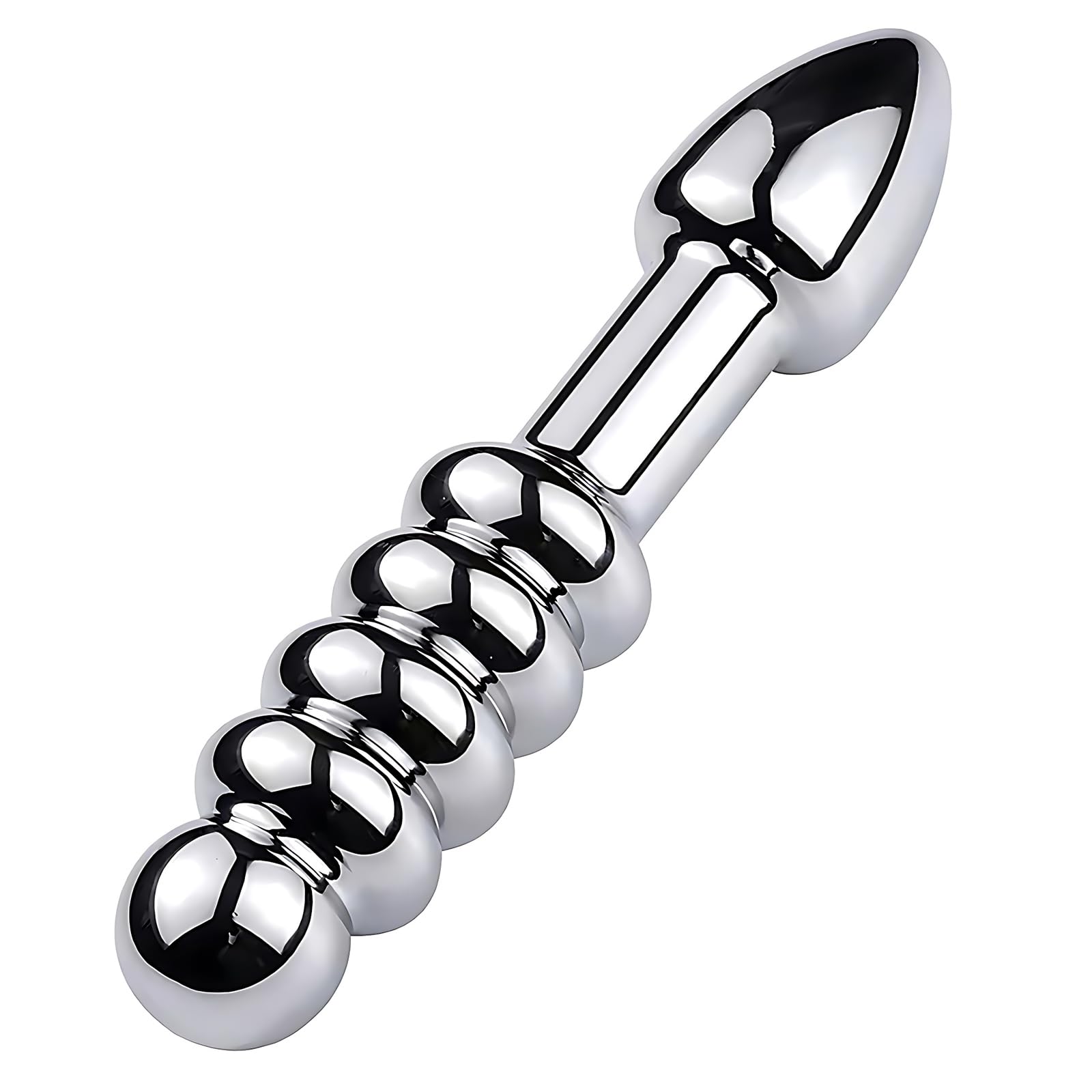 Dual-Ended Dildo Massage Wand with Metal Anal Butt Plug Prostate Massager for Men Women Couples Adult Sensual Toy