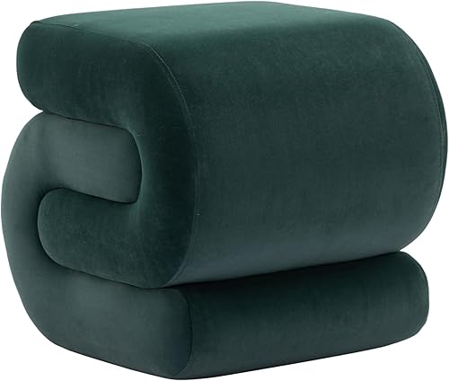 Miniatura 14 de FOXHUNTER Otomano Moderno Tapizado en Terciopelo, Cómodos Taburetes de Pie de Terciopelo, Exquisito Puf de Mesa Auxiliar Taburete Suave para